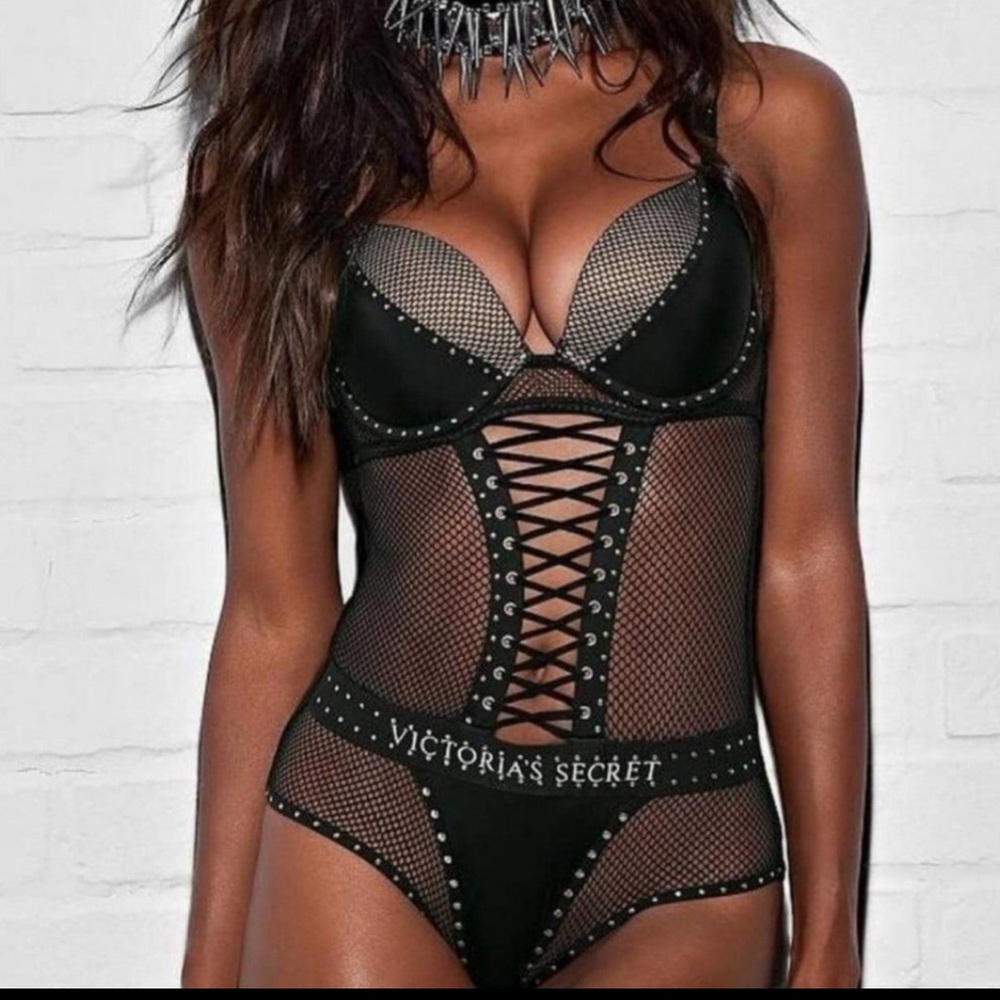 Balmain X VICTORIA'S SECRET Fishnet Bodysuit NWT